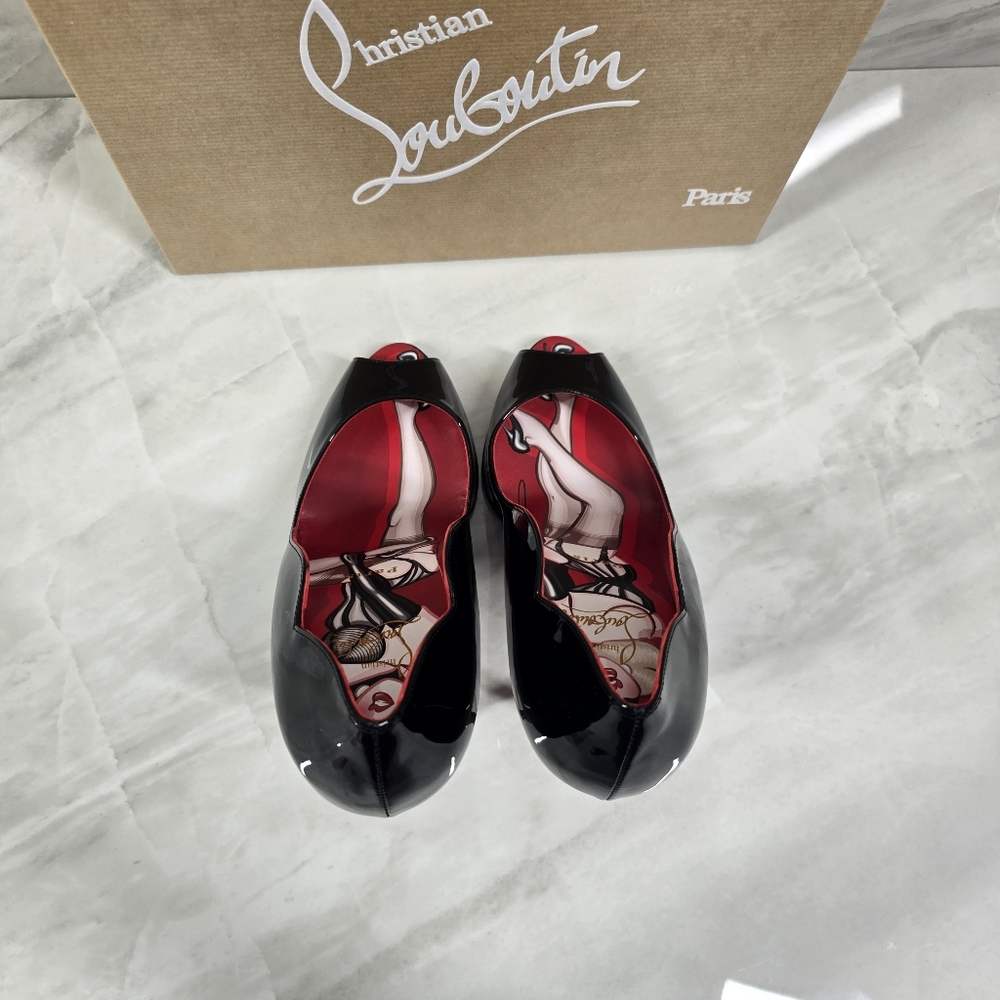 🔥Limited Edition🔥Christian Louboutin Black Peep-Toe Heels - Picture 6 of 13